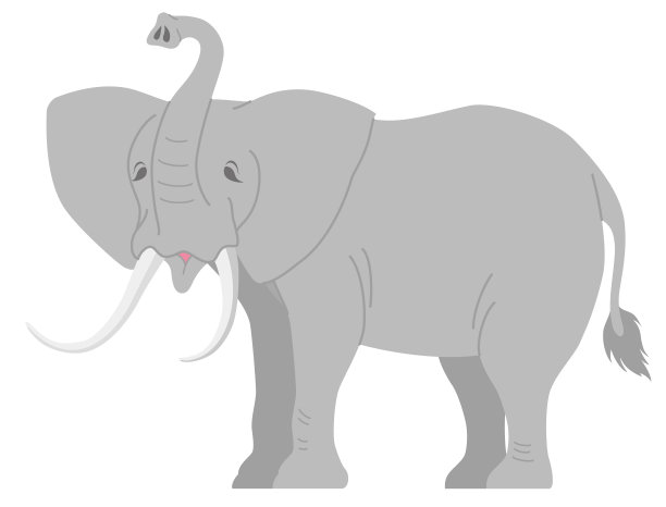 大象孤立在白色的背景上图片下载