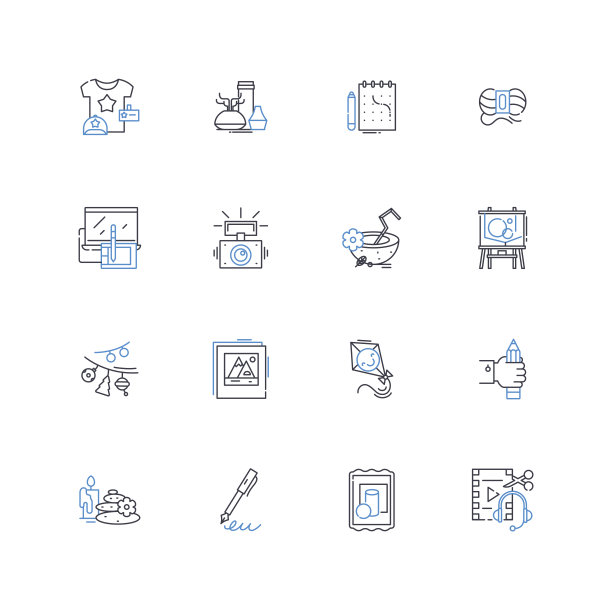 现代线条图标集合。流线型，极简主义，未来主义，时尚，当代，创新，几何矢量和线性插图。工业，金属，角轮廓标志集图片下载