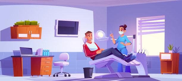 牙医在柜子里照顾病人的牙痛图片下载