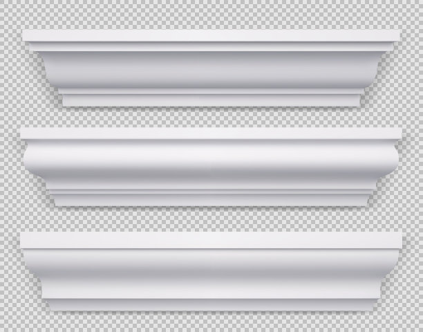 现实的一套经典的白色踢脚板成型图片下载