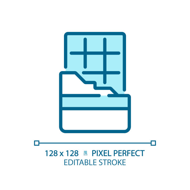 巧克力棒像素完美的蓝色RGB颜色图标图片下载