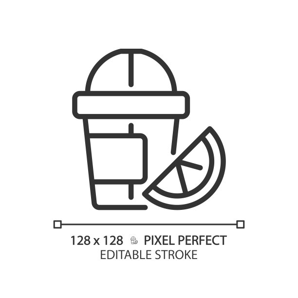 果汁像素完美的线性图标图片下载