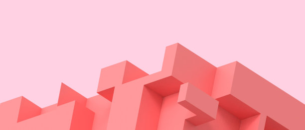 新一代的创业理念和粉色迷宫阶梯，在未来不同的创业方式中取得成功。投资，模块化，复制空间，横幅- 3d渲染图片下载