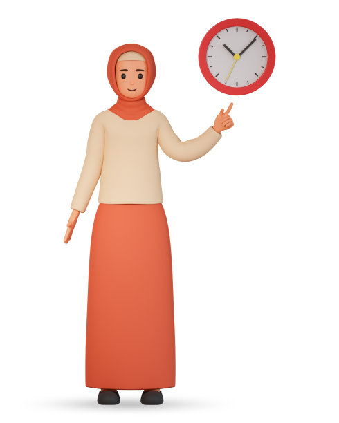 三维穆斯林妇女角色戴着头巾，在演讲泡泡中指向感叹号。警告概念与穆斯林妇女显示感叹号的言论泡沫图片下载