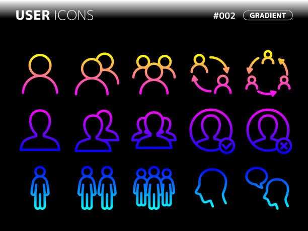 与user_002相关的渐变样式图标集图片下载