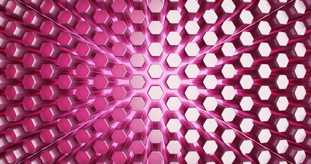 马赛克六边形，表面的几何块。三维渲染图片下载