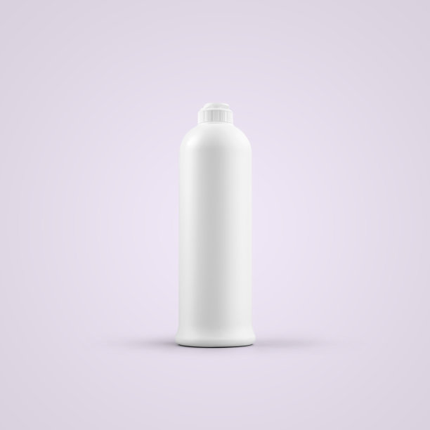 三维渲染空白白色化妆品塑料瓶，推拉盖孤立在灰色背景上。适合你的模型设计。图片下载