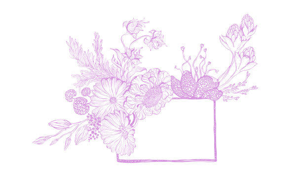 优雅的花墨框架图片下载