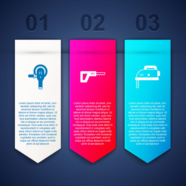 设有角磨机、往复锯、电动拼图。业务信息图表模板。向量图片下载