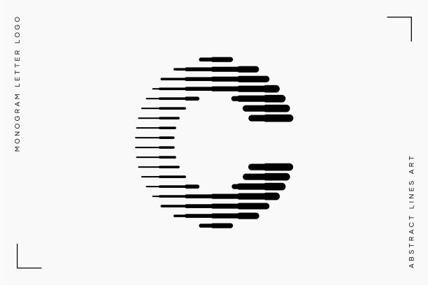 字母组合标志字母c线抽象现代艺术矢量插图图片下载