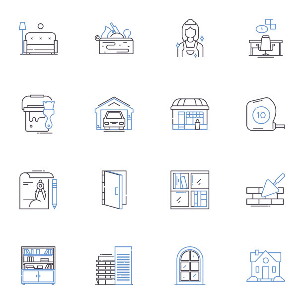 自制线条图标集合。美味的，真实的，新鲜的，自然的，独特的，有味道的，未经处理的矢量和线性插图。自制，手工制作，健康轮廓标志设置图片下载