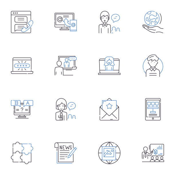 地理信息线图标收集。测绘，地形，地理空间，遥感，地理编码，地图学，地理信息系统矢量和线性插图。位置，坐标，大地测量轮廓标志设置图片下载