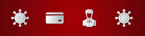 设置文案网络，信用卡，科学家和试管和时钟齿轮图标。向量图片下载