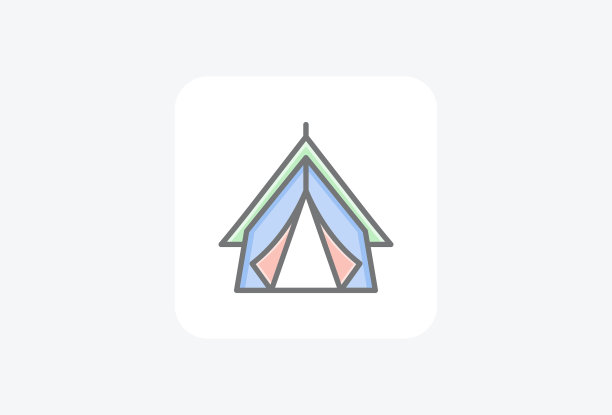 露营帐篷完全可编辑的矢量图标图片下载