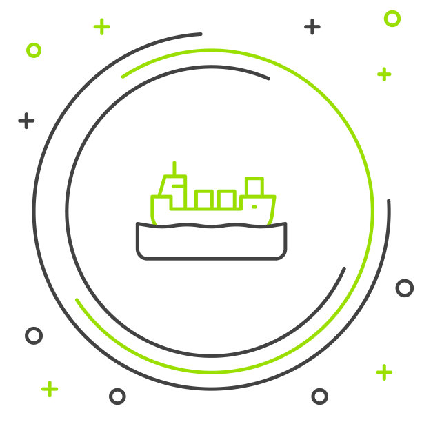 线油轮图标孤立在白色背景。色彩缤纷的轮廓概念。向量图片下载