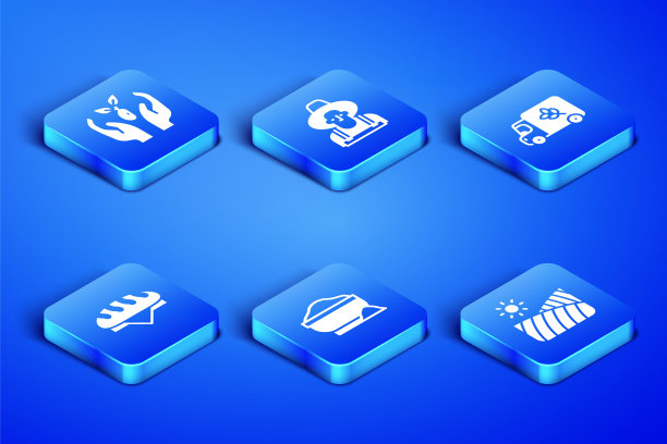 集农业麦田，植物在手，面粉碗，面包面包，农民的帽子和卡车图标。向量图片下载