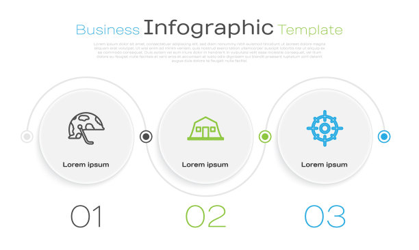 设定路线军事头盔，兵营和目标运动。业务信息图表模板。向量图片下载