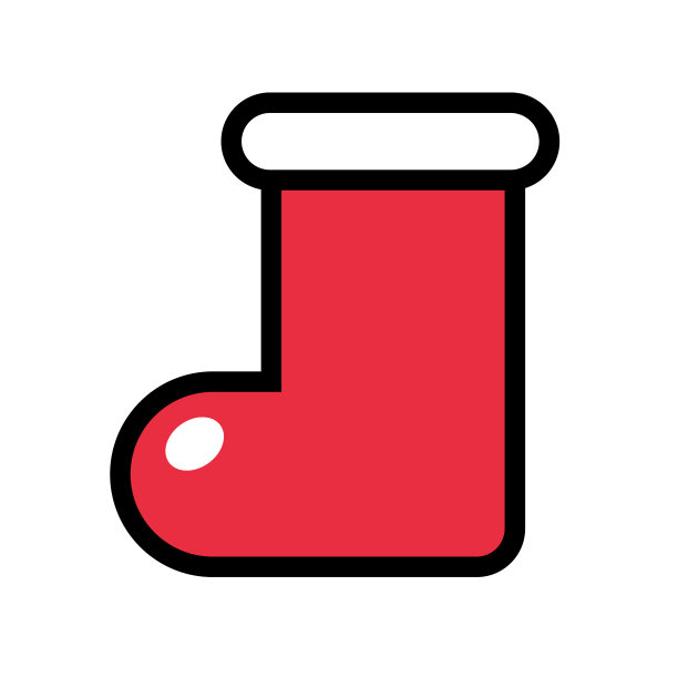 圣诞袜子图标。圣诞装饰图标。圣诞礼物。向量。图片下载