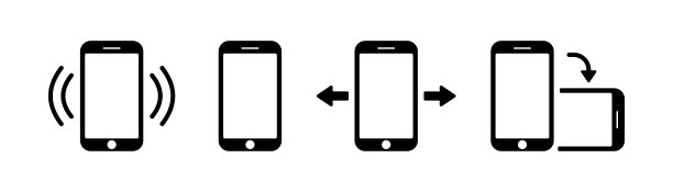智能手机图标集：黑色轮廓矢量图标图片下载