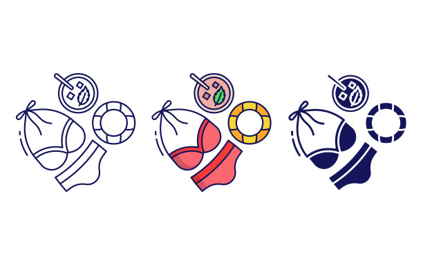 沙滩排球矢量图标图片下载