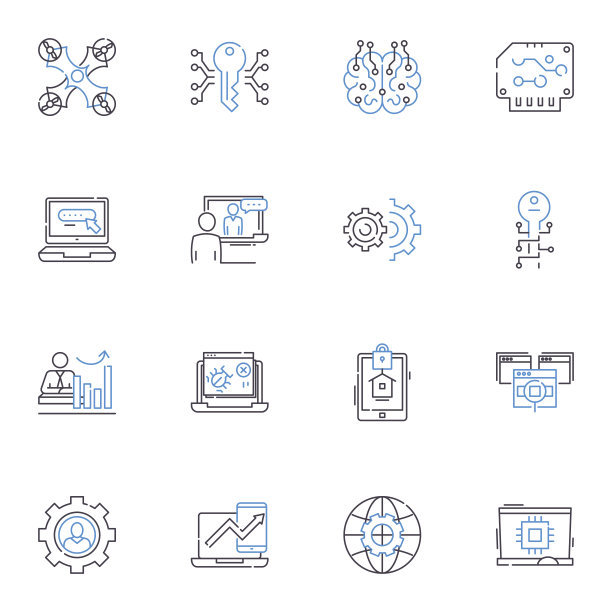群集线图标集合。群，束，束，集合，聚集，团块，聚集矢量和线性图示。包，堆，批轮廓标志设置图片下载