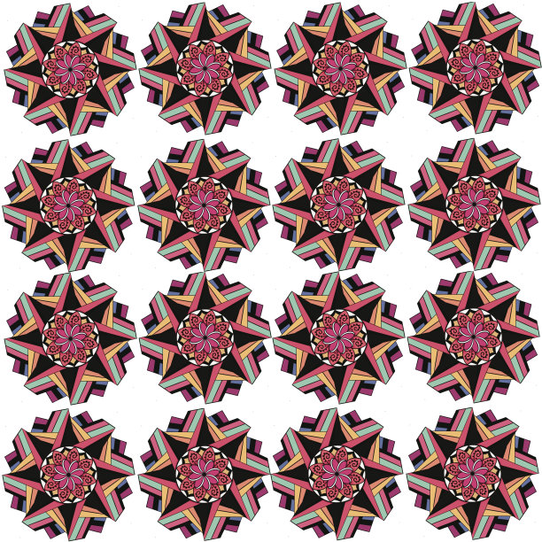 花，几何形状，多色图片下载