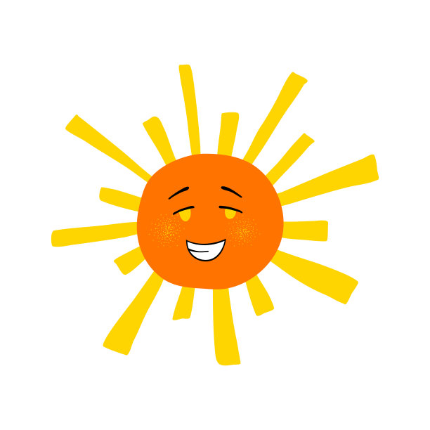 卡通色彩人物太阳图标。向量图片下载