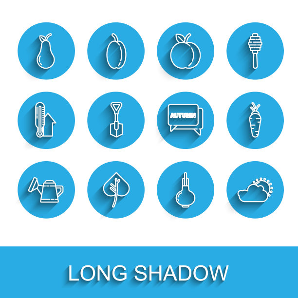 设线浇水罐，叶子或叶子，梨，洋葱，太阳和云天气，铲子，胡萝卜和语音泡沫与文字秋天的图标。向量图片下载