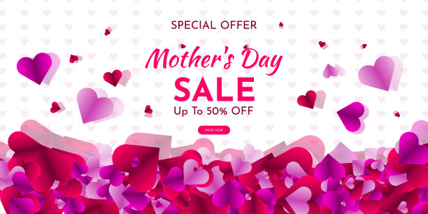 母亲节促销海报或假日商店季节性折扣提供横幅图片下载