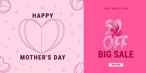 母亲节促销海报或假日商店季节性折扣提供横幅图片下载