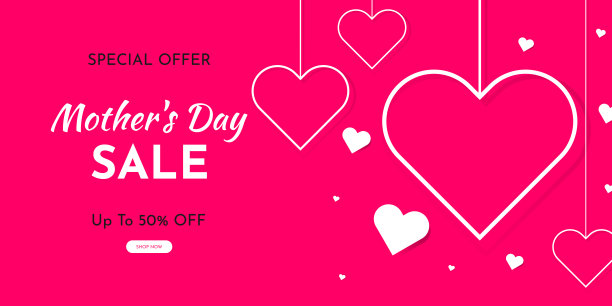 母亲节促销海报或假日商店季节性折扣提供横幅图片下载