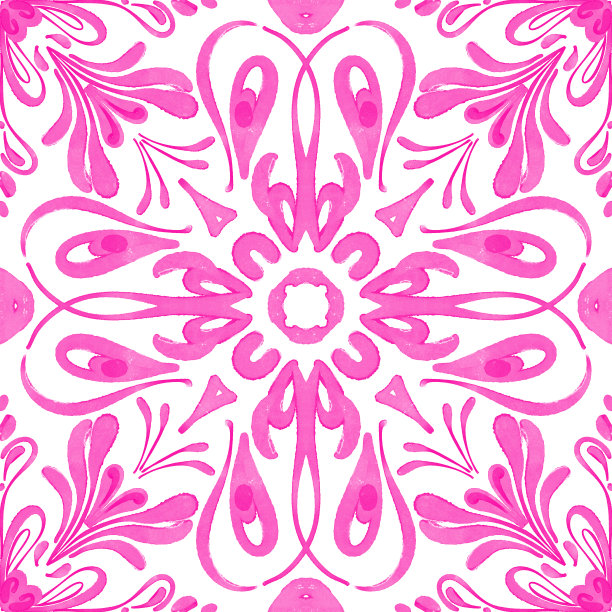 水彩装饰瓷砖。大的格式图片下载