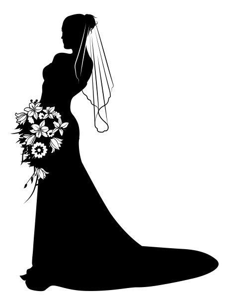 新娘新娘婚纱剪影女子设计图片下载