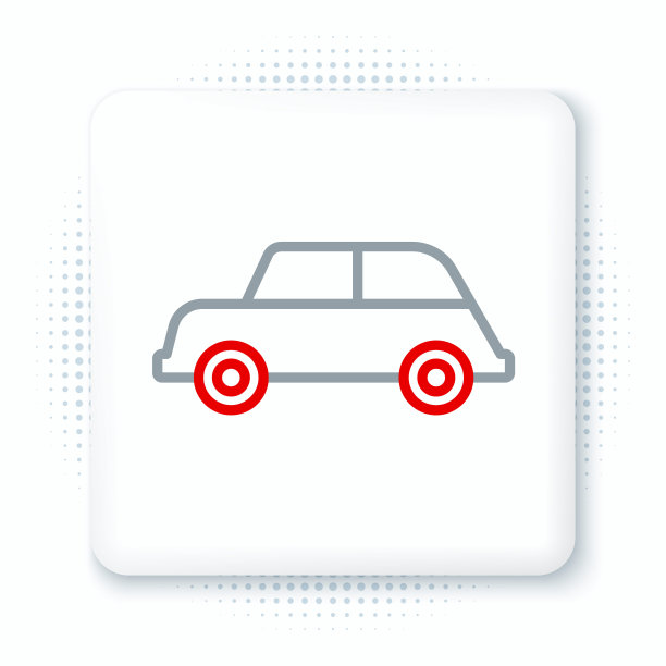 线车图标孤立的白色背景。色彩缤纷的轮廓概念。向量图片下载