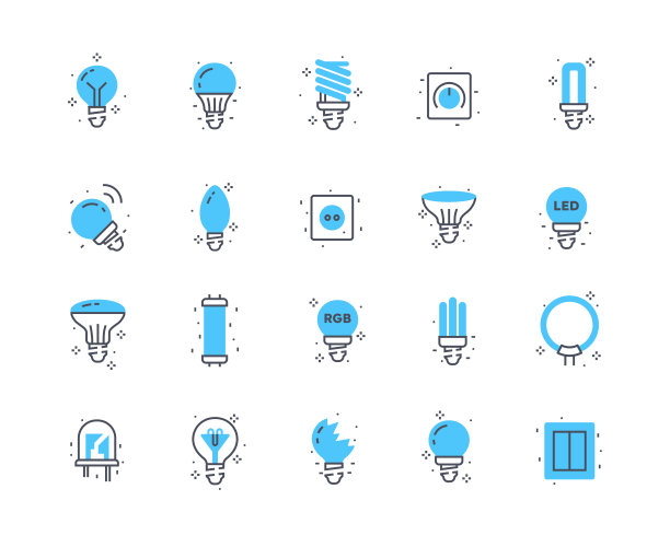 Led图标颜色套装图片下载
