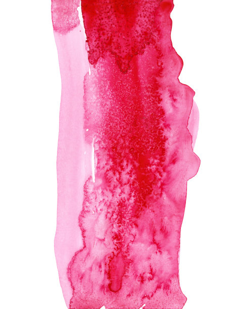 明亮的粉红色水彩飞溅孤立在白色的背景。手绘纹理图片下载