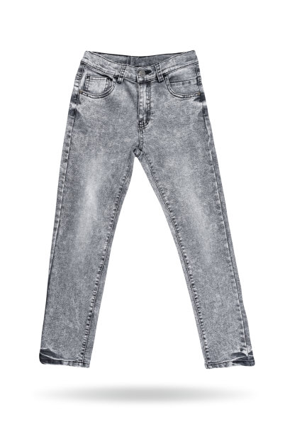 白色孤立背景上的灰色牛仔裤图片下载