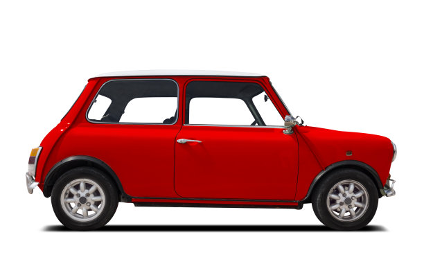 白色背景下的老爷车图片下载