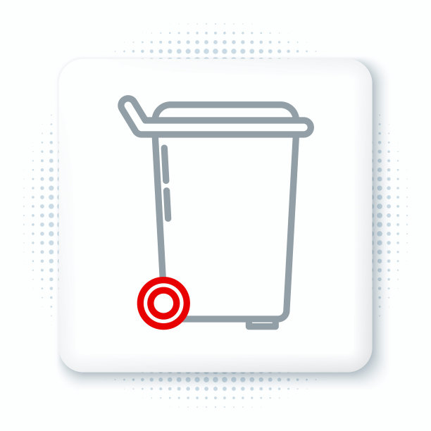 线垃圾桶可以图标隔离在白色背景。垃圾桶标志。回收篮图标。办公室垃圾图标。色彩缤纷的轮廓概念。向量图片下载