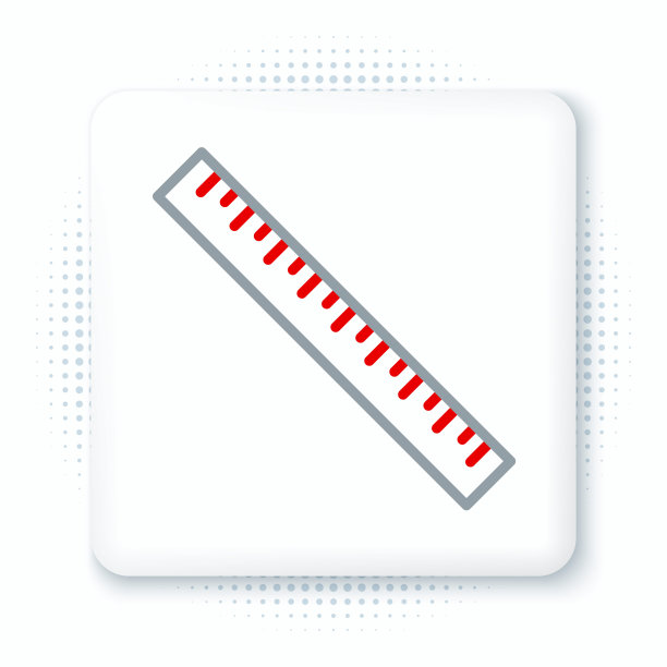 线条标尺图标孤立的白色背景。直尺的象征。色彩缤纷的轮廓概念。向量图片下载