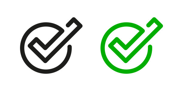 对勾矢量图标，勾选图标集图片下载