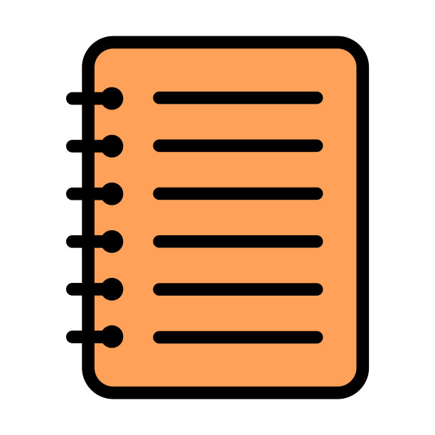 螺旋笔记本图标，纸张空白页符号，笔记网页平面矢量插图图片下载