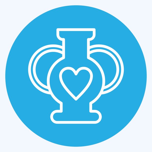 图标花瓶2。与装饰符号有关。蓝眼睛的风格。简单的设计可编辑。简单的说明图片下载