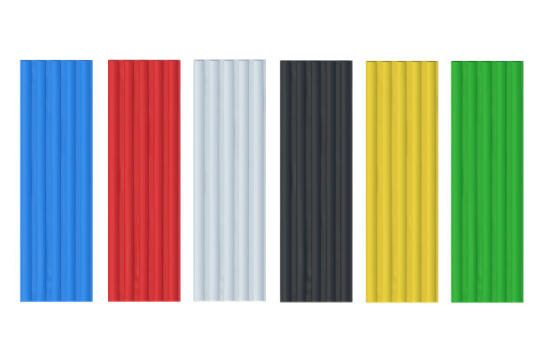 在白色背景上隔离的一组橡皮泥。建模粘土。三维渲染图片下载