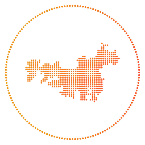 怀赫克岛数字徽章。圆点风格的怀赫克岛地图。带有渐变圆点的技术图标。充满活力的矢量插图。图片下载