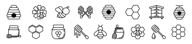 蜂蜜图标矢量图片下载