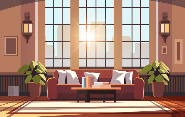 创意空无人公寓现代阁楼室内开放空间家庭办公室与家具为企业或自由职业者的工作图片下载