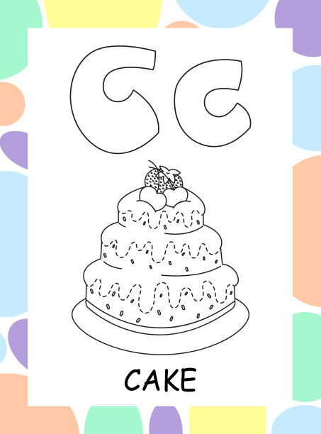 字母ABC，着色书，矢量图片下载