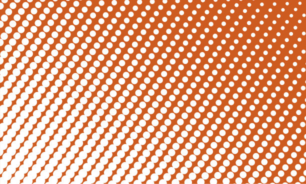橙色现代波普艺术背景与半色调点设计，矢量插图图片下载
