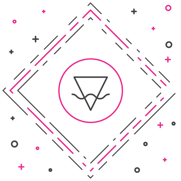 线土元素的符号炼金术图标孤立在白色背景。基本的神秘元素。色彩缤纷的轮廓概念。向量图片下载